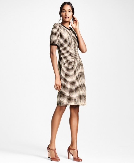 Checked Tweed A-Line Dress - Brooks Brothers Outlet