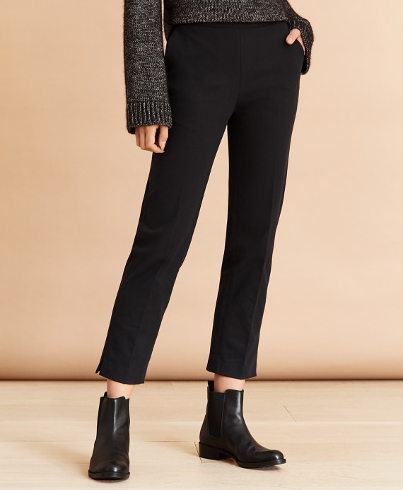 Slim-Fit Stretch Cotton Twill Ankle Pants - Brooks Brothers Outlet