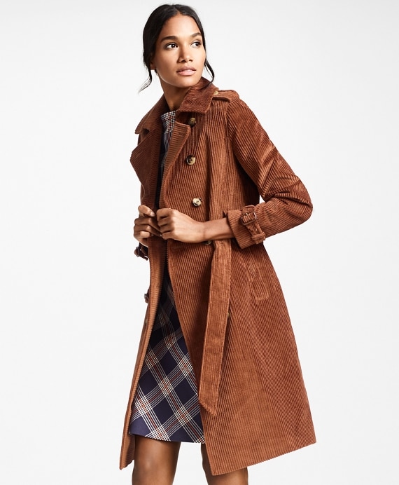 Water-Repellent Cotton Corduroy Trench Coat - Brooks Brothers Outlet