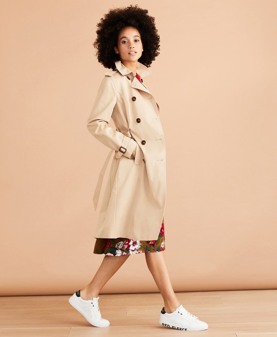 Cotton Twill Trench Coat - Brooks Brothers Outlet