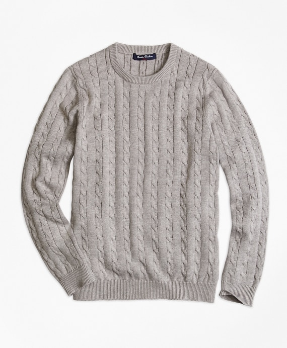 Boys Crewneck Cable Sweater - Brooks Brothers Factory Outlet
