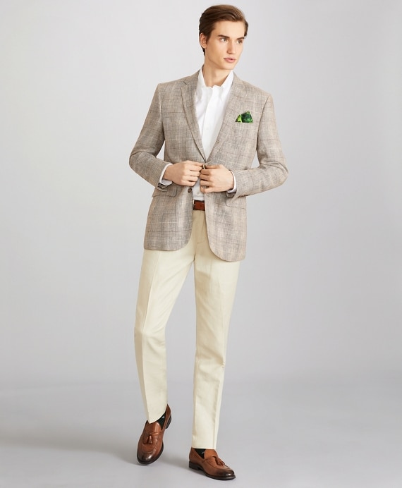 Soho Fit Linen and Cotton Chino Pants - Brooks Brothers Outlet