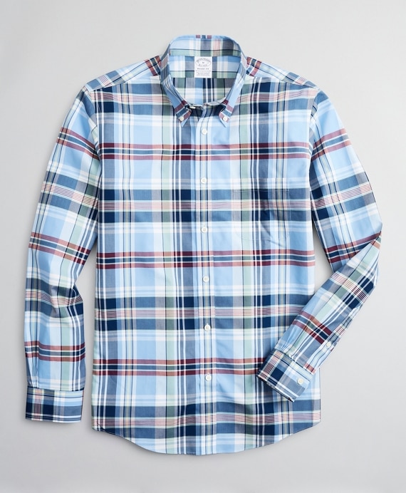 Stretch Regent Fitted Sport Shirt, Non-Iron Multi-Plaid - Brooks Brothers Outlet