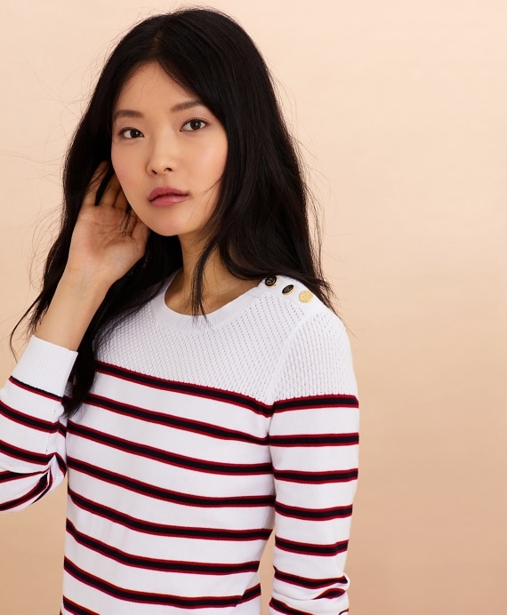 Striped Cotton Sweater - Brooks Brothers Factory Outlet