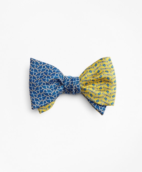 Bit Chain Link Print Reversible Bow Tie - Brooks Brothers Factory Outlet