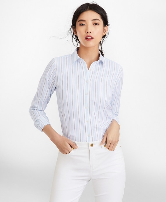 Classic-Fit Striped Cotton Dobby Luxury Shirt - Brooks Brothers Outlet