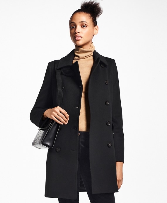 Brushed Wool Twill Peacoat - Brooks Brothers Outlet