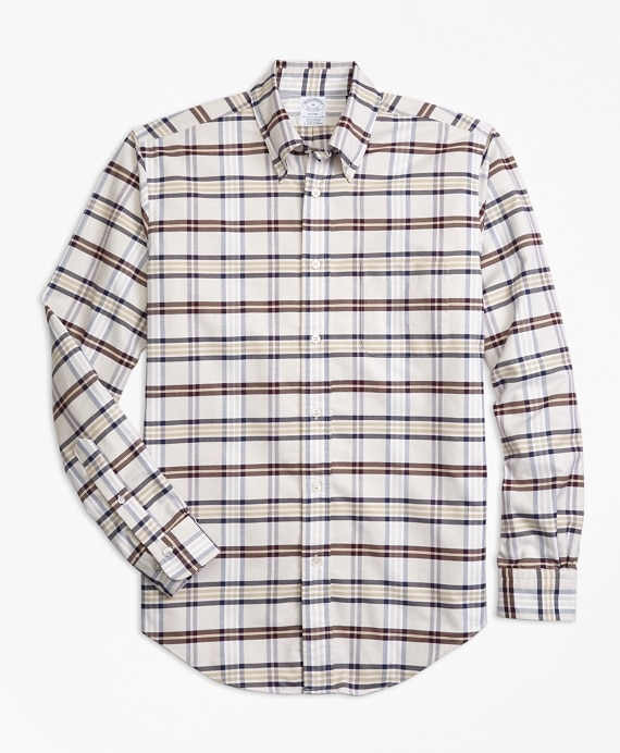 Regent Fit Oxford Tartan Sport Shirt - Brooks Brothers Outlet