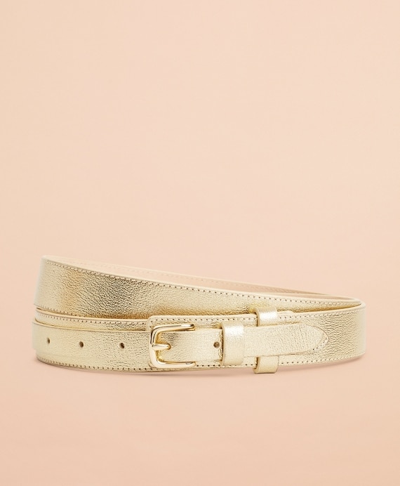 Metallic Leather Belt - Brooks Brothers Outlet