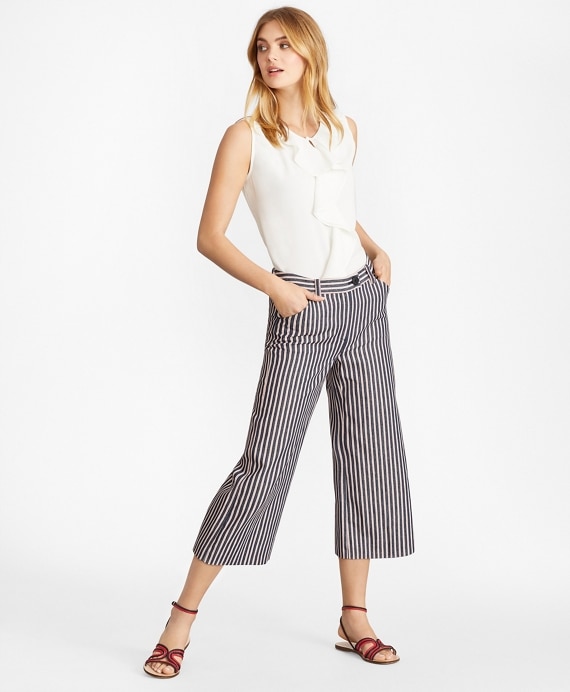 Ruffled Crepe Blouse - Brooks Brothers Outlet