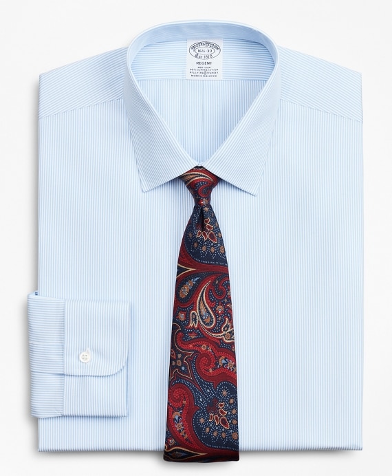 Stretch Regent Fitted Dress Shirt, Non-Iron Stripe - Brooks Brothers Outlet