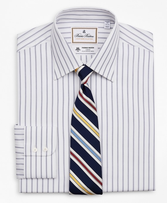 Luxury Collection Regent Fitted Dress Shirt, Franklin Spread Collar Micro-Outline Stripe - Brooks Brothers Outlet