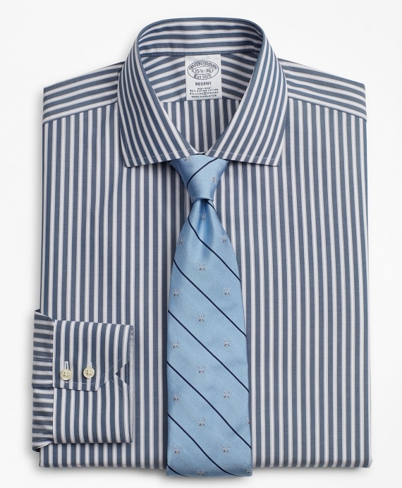 Stretch Regent Fitted Dress Shirt, Non-Iron Stripe - Brooks Brothers Outlet