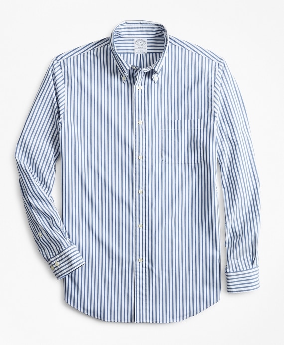 Performance Series Regent-Fit COOLMAX&reg; Poplin Striped Sport Shirt - Brooks Brothers Factory Outlet