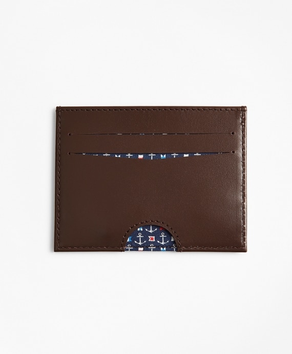 Embossed Leather Card Case - Brooks Brothers Outlet