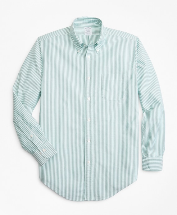 Regent Fit Oxford Narrow Stripe Sport Shirt - Brooks Brothers Outlet