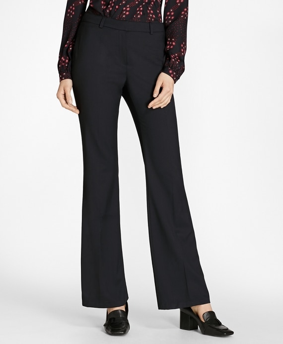 Petite Wool Wide-Leg Pants - Brooks Brothers Outlet