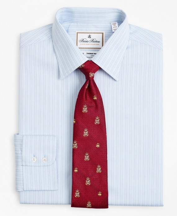 Luxury Collection Soho Extra-Slim-Fit Dress Shirt, Franklin Spread Collar Textured Stripe - Brooks Brothers Outlet