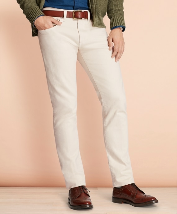 Slim-Fit Garment-Dyed Jeans - Brooks Brothers Outlet