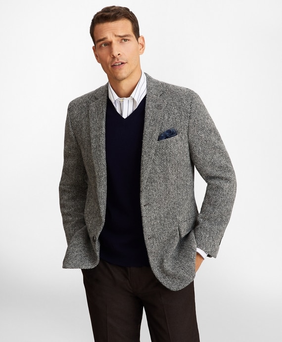 Regent Fit Harris Tweed Sport Coat - Brooks Brothers Outlet