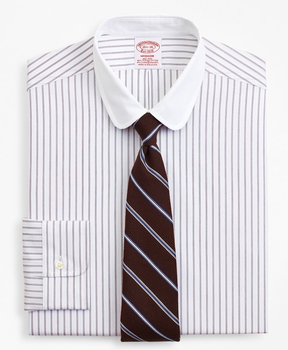 Stretch Madison Classic-Fit Dress Shirt, Dotted-Stripe - Brooks Brothers Outlet