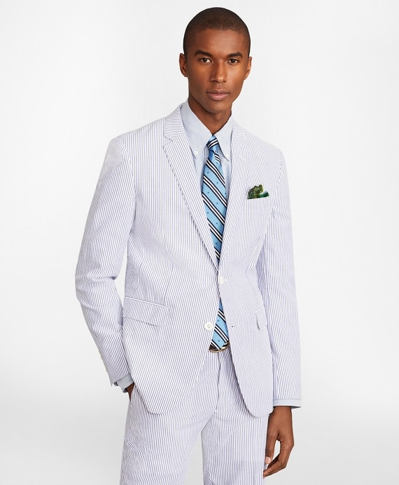 Milano Fit Stripe Seersucker Suit - Brooks Brothers Outlet