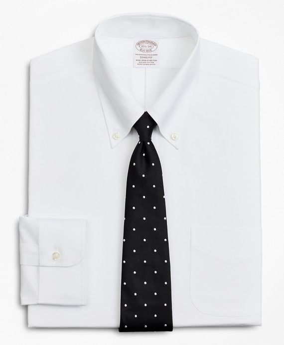 Stretch Soho Extra-Slim-Fit Dress Shirt, Non-Iron Poplin Button-Down Collar - Brooks Brothers Outlet