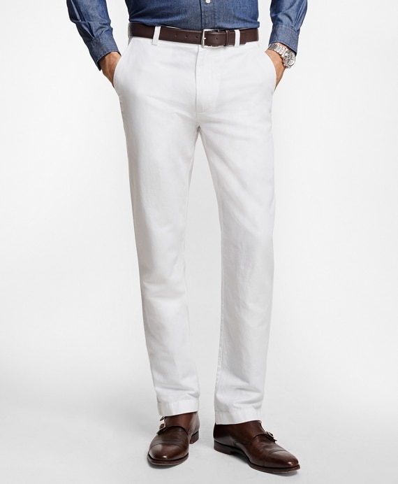 Clark Fit Linen and Cotton Chinos - Brooks Brothers Outlet