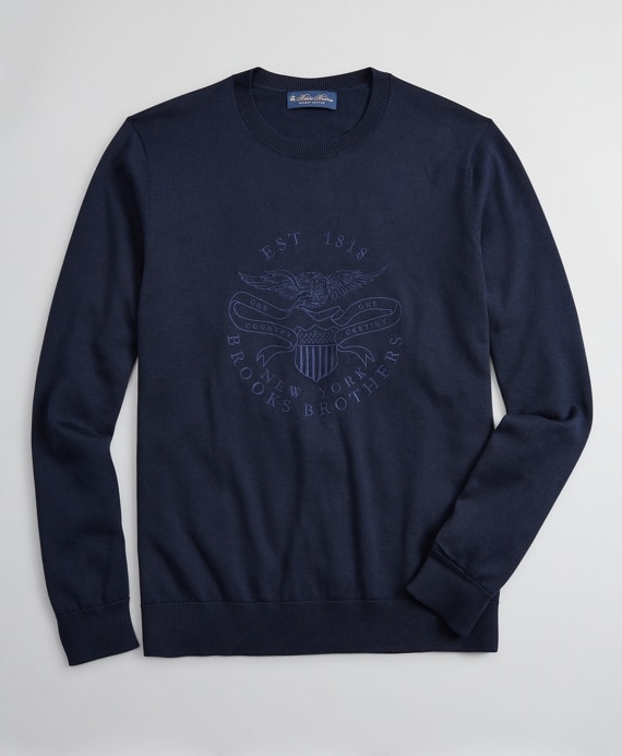 Lincoln Seal Supima&reg; Crewneck Sweater - Brooks Brothers Factory Outlet