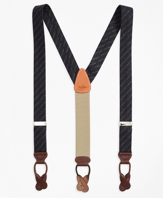 Harris Tweed Stripe Suspenders - Brooks Brothers Factory Outlet