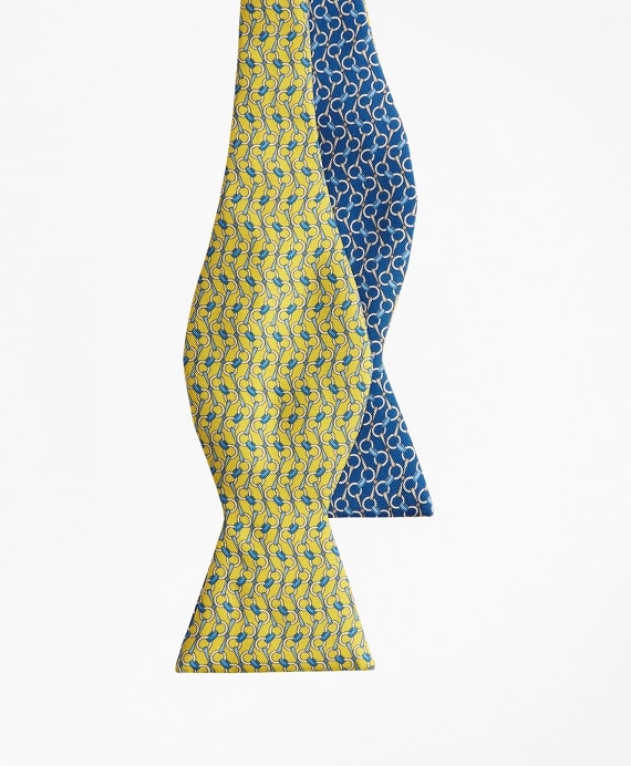 Bit Chain Link Print Reversible Bow Tie - Brooks Brothers Outlet