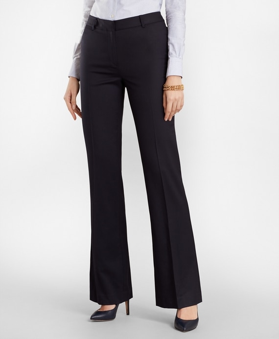 Wool Wide-Leg Pants - Brooks Brothers Factory Outlet