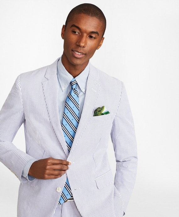 Milano Fit Stripe Seersucker Suit - Brooks Brothers Outlet