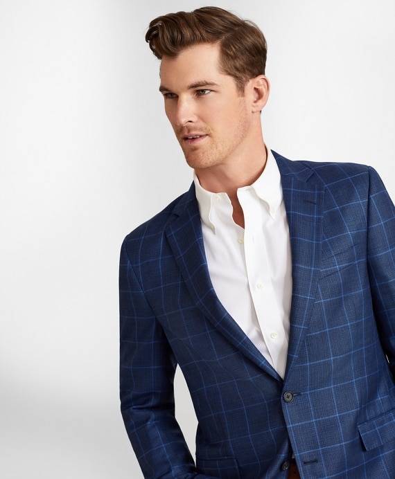 Regent Fit Hopsack Windowpane Sport Coat - Brooks Brothers Factory Outlet