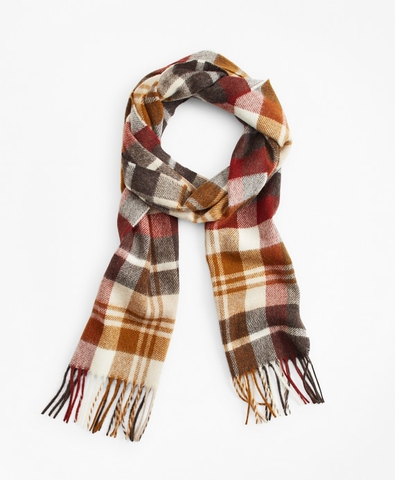 Tan Tartan Scarf - Brooks Brothers Factory Outlet