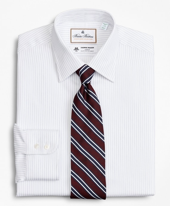 Luxury Collection Milano Slim-Fit Dress Shirt, Franklin Spread Collar Fine Stripe - Brooks Brothers Outlet