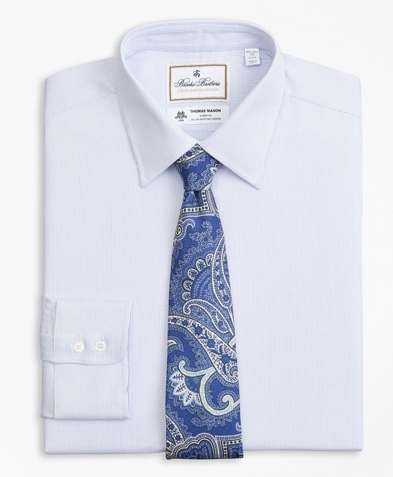 Luxury Collection Milano Slim-Fit Dress Shirt, Franklin Spread Collar Broken Stripe - Brooks Brothers Outlet