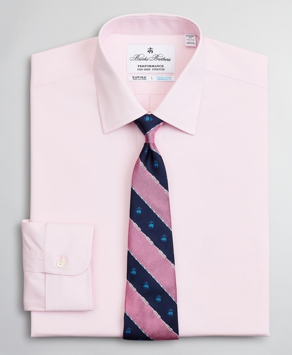 Regent Fitted Dress Shirt, Performance Non-Iron with COOLMAX&reg;, Ainsley Collar Twill - Brooks Brothers Outlet