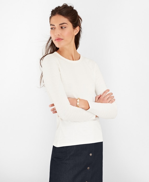 Textured-Stripe Supima&reg; Cotton Top - Brooks Brothers Factory Outlet