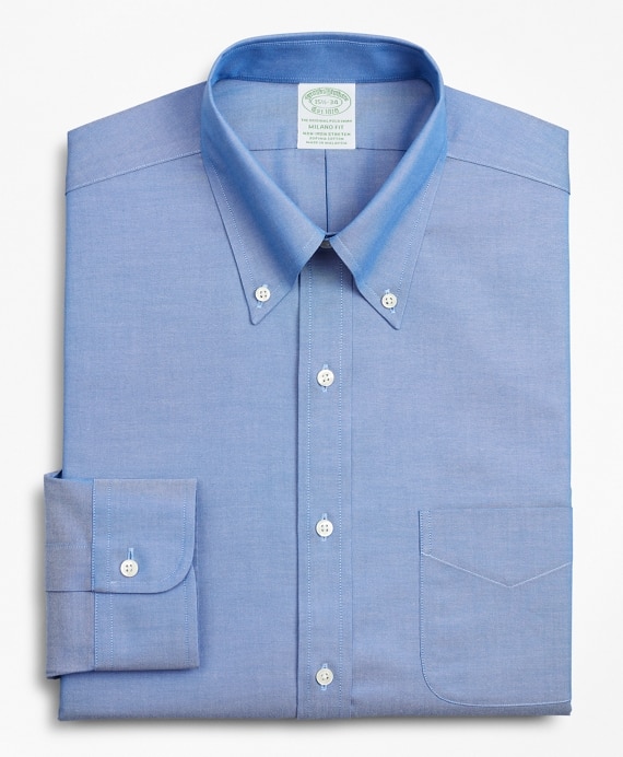 Stretch Milano Slim-Fit Dress Shirt, Non-Iron Pinpoint Button-Down Collar - Brooks Brothers Outlet