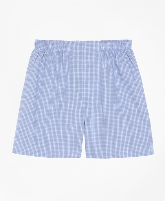 Traditional Fit Mini Check Boxers - Brooks Brothers Factory Outlet