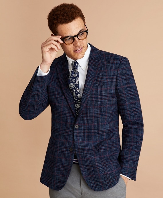 Wool-Blend Plaid Sport Coat - Brooks Brothers Factory Outlet