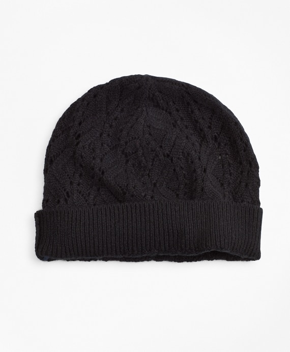 Pointelle Cable-Knit Cashmere Hat - Brooks Brothers Factory Outlet