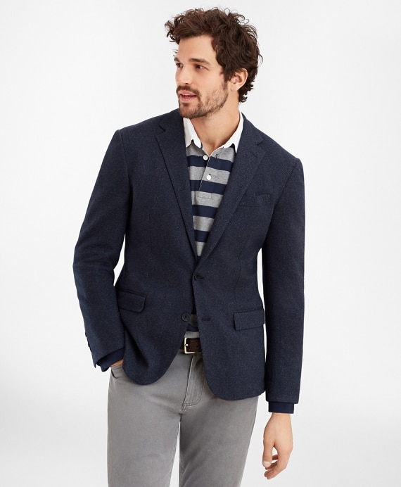 Regent Fit Two-Button Herringbone Knit Sport Coat - Brooks Brothers Outlet