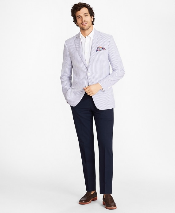 Regent Fit Stripe Seersucker Sport Coat - Brooks Brothers Outlet
