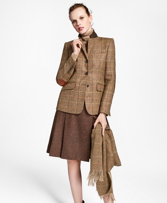 Checked Wool Tweed Hacking Jacket - Brooks Brothers Outlet