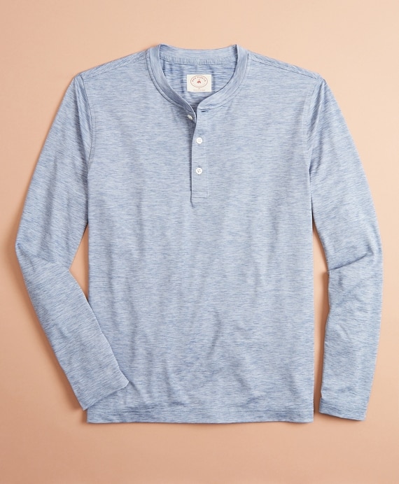Performance Series Long-Sleeve Logo Henley - Brooks Brothers Outlet