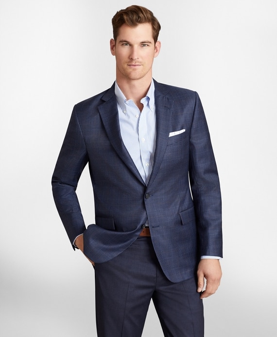 Regent Fit Navy Plaid Sport Coat - Brooks Brothers Factory Outlet
