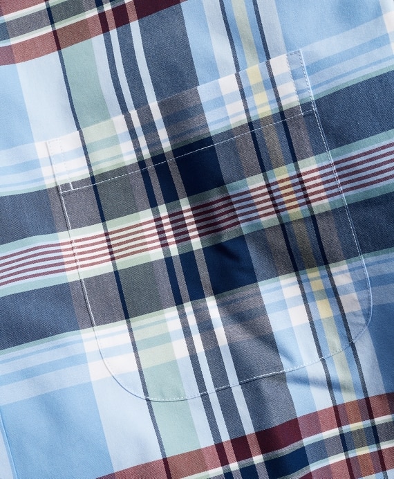 Stretch Milano Slim-Fit Sport Shirt, Non-Iron Multi-Plaid - Brooks Brothers Outlet
