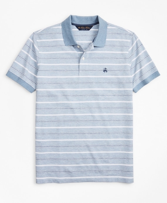Original Fit Cotton and Linen Stripe Polo Shirt - Brooks Brothers Outlet